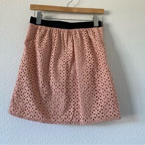 LOFT Pink Eyelet Mini Skirt